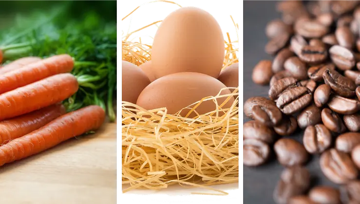 Carote, uova e caffè